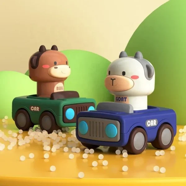 Press & Go Animal Face Car
